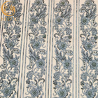 Bordado azul de Mesh Beaded Lace Fabric Sewing do ponto para o vestuário