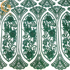 Emerald Green Embroidery Lace Fabric personalizado perlou decoração Sequined