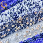 Teste padrão africano de matéria têxtil da largura Sequined solúvel em água da tela 135cm do laço feito a mão