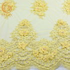 O laço floral bordado 3D clássico da roupa perlou o nylon da largura 80% de 135cm