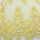 O laço floral bordado 3D clássico da roupa perlou o nylon da largura 80% de 135cm