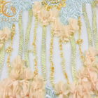 A decoração floral distintiva do Handwork do laço 3D ata a tela para o vestido