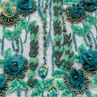 O bordado floral solúvel em água delicado da tela do laço ata o material para o vestido de casamento