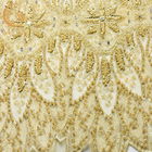 O ouro Sequined pesado perlou o nylon feito a mão macio da tela 80% do laço