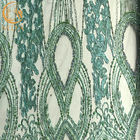 A tela frisada verde sofisticada do laço/ata a tela material para o vestido nupcial