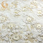Material nupcial do laço dos cristais de rocha Sparkly/tela francesa do vestido de casamento do laço