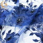 Escuro - o vestido de casamento azul ata a tela decoração de 55 cristais de rocha da largura da polegada