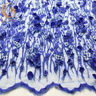 Decoração Mesh Fabric bordado floral das telas do laço do casamento do poliéster de 20%