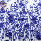 Decoração Mesh Fabric bordado floral das telas do laço do casamento do poliéster de 20%