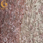 O bordado Mesh Wedding Lace Fabrics Nigerian perlou a largura de 140cm