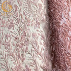 Poliéster frisado cor-de-rosa popular das telas 20% do laço do casamento solúvel em água