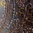 3D roxo perla o comprimento multicolorido das telas 91.44cm do laço do casamento com lantejoulas