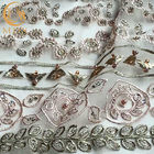 O bordado personalizado do ouro ata a tela decorativa frisada feito a mão do laço
