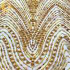 As lantejoulas brilhantes bordaram Mesh Lace/laço dourado 80% do grânulo de nylon