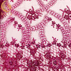 Bordado africano da tela do laço da lantejoula um comprimento de 1 jarda para o vestido de casamento