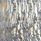 Decoração floral colorida das lantejoulas do brilho do bordado da tela do laço de MDX