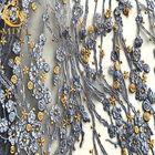 Decoração floral colorida das lantejoulas do brilho do bordado da tela do laço de MDX