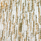 Largura material de nylon da tela 135Cm do laço da flor do ouro 3D