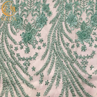 Largura nupcial da tela 140Cm do laço do vestido frisado verde elegante do ODM